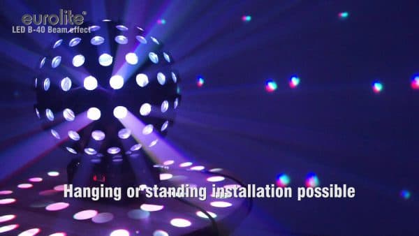 LED-Spiegelkugeleffekt mit farbigen Lichtpunkten