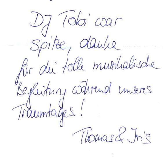 Scan eines Referenzschreibens von einer privaten Veranstaltung, FB-0010