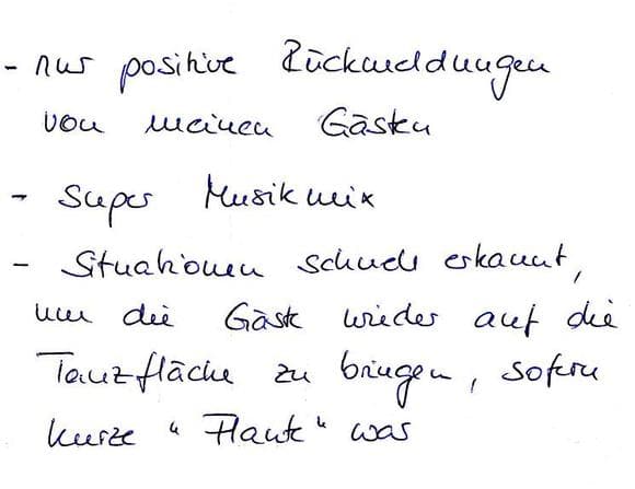 Scan eines Referenzschreibens von einer privaten Veranstaltung, FB-0070