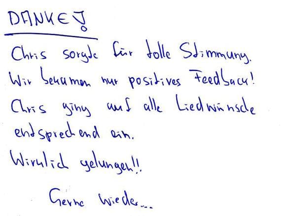 Scan eines Referenzschreibens von einer privaten Veranstaltung, FB-0170