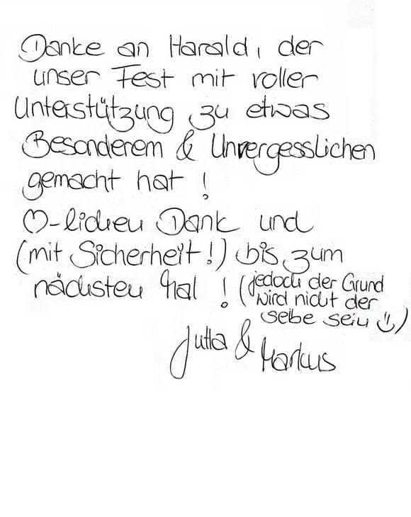 Scan eines Referenzschreibens von einer privaten Veranstaltung, FB-0320