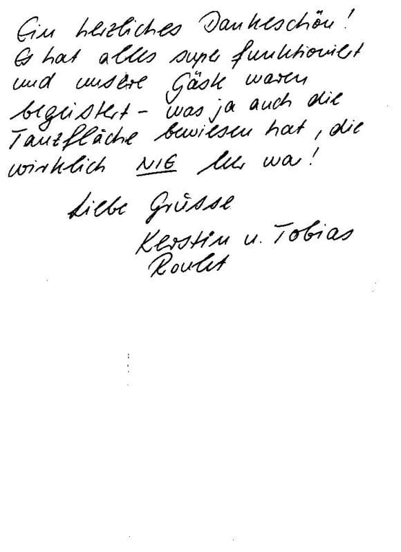 Scan eines Referenzschreibens von einer privaten Veranstaltung, FB-0400