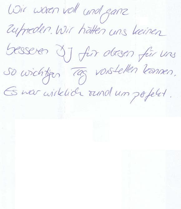 Scan eines Referenzschreibens von einer privaten Veranstaltung, FB-0530
