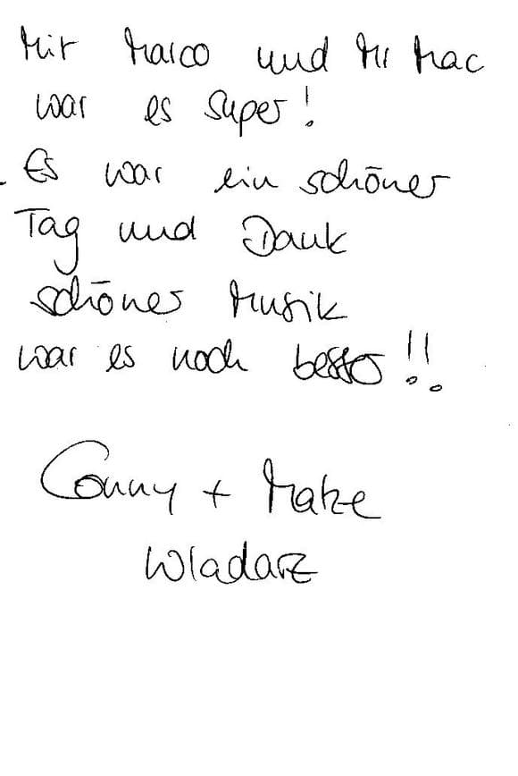 Scan eines Referenzschreibens von einer privaten Veranstaltung, FB-0600