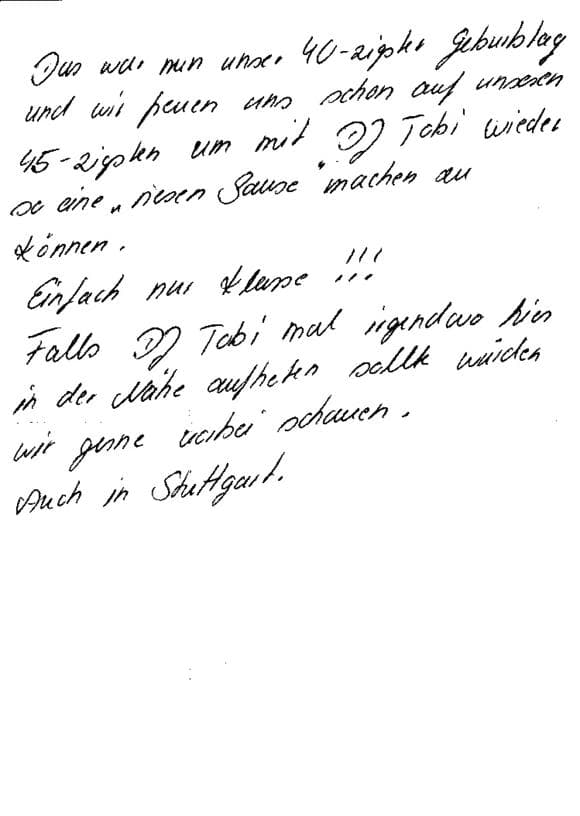 Scan eines Referenzschreibens von einer privaten Veranstaltung, FB-0700