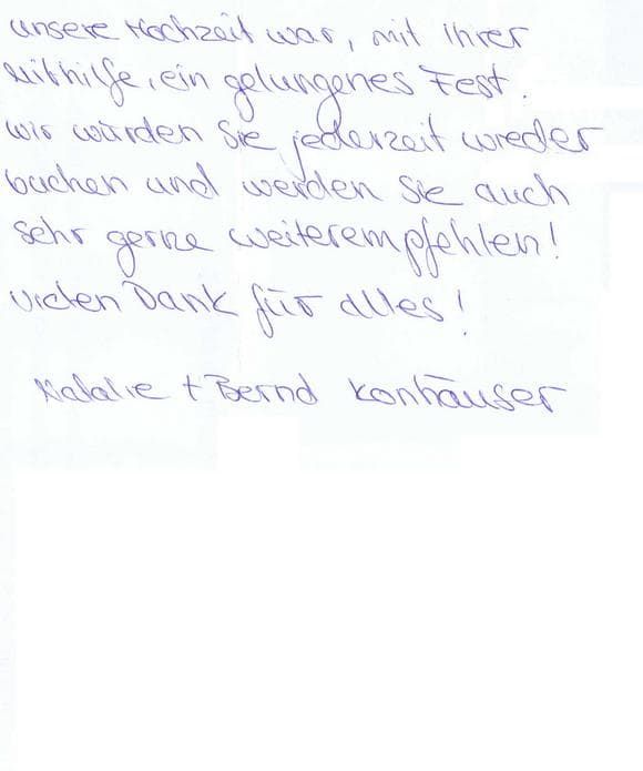 Scan eines Referenzschreibens von einer privaten Veranstaltung, FB-0730