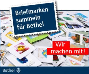 Briefmarken sammeln für Bethel Spendenbox